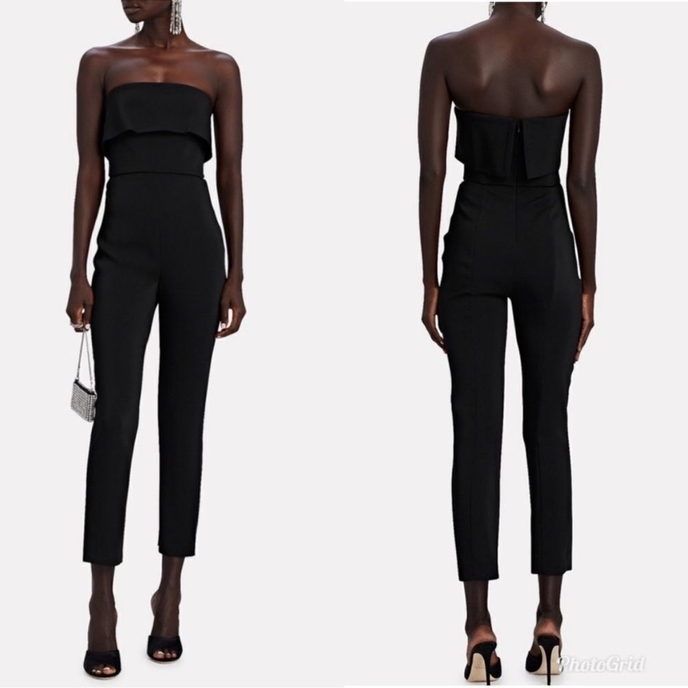 Cushnie folded strapless Black jumpsuit sz 0